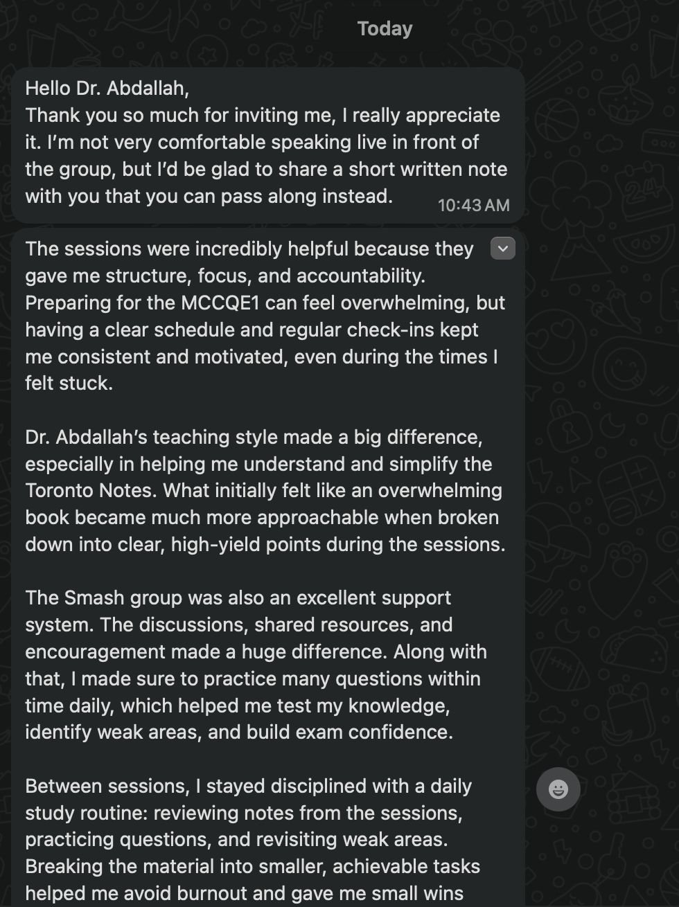 Student testimonial