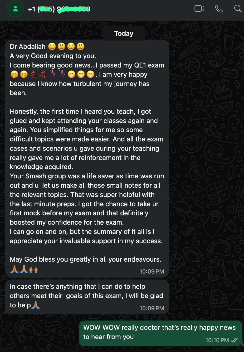 Student testimonial