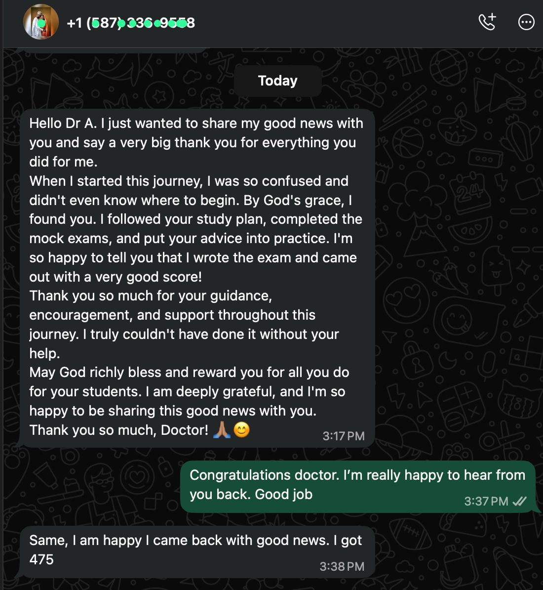 Student testimonial