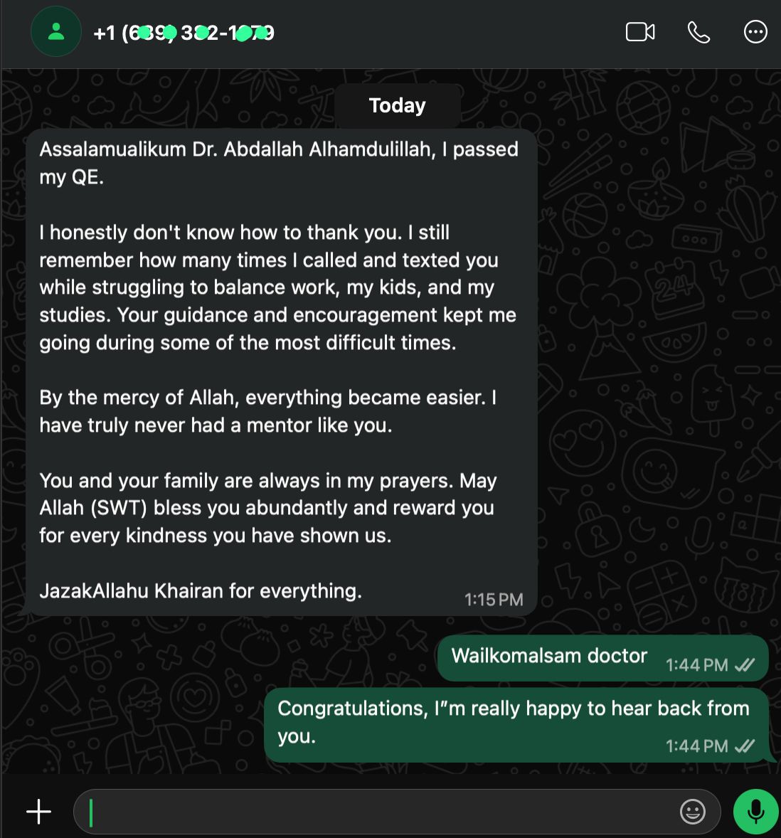 Student testimonial